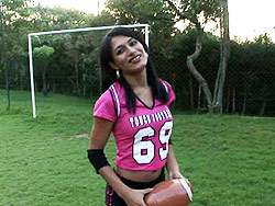 Dayana Hot ladyboy Dayane Playing American Football. 